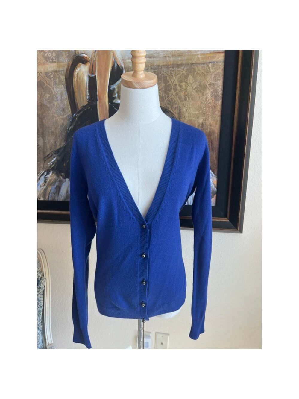 Women's Max Mara Blue Cardigan XL Cashmere